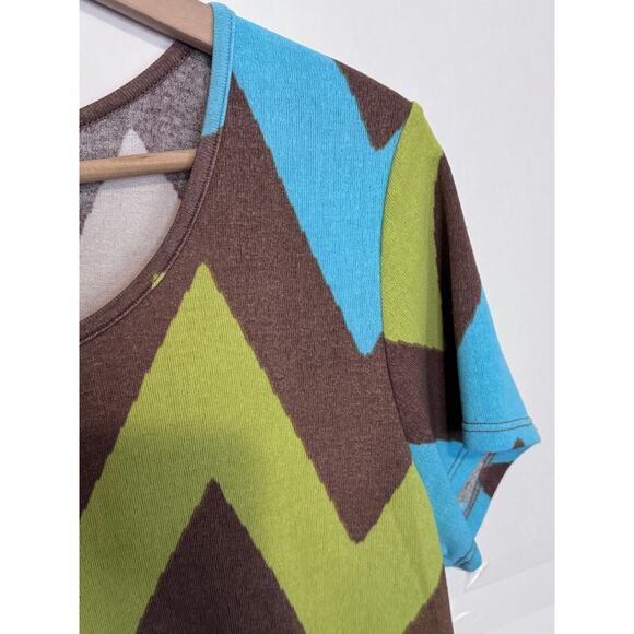 Chevron Print Short Sleeve Dress Size Medium - Picture 5 of 5